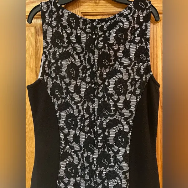 Maeve x Anthropologie Sirena Lilac & Black Lace‎ Fit & Flare Ruffle Dress Medium - Image 12