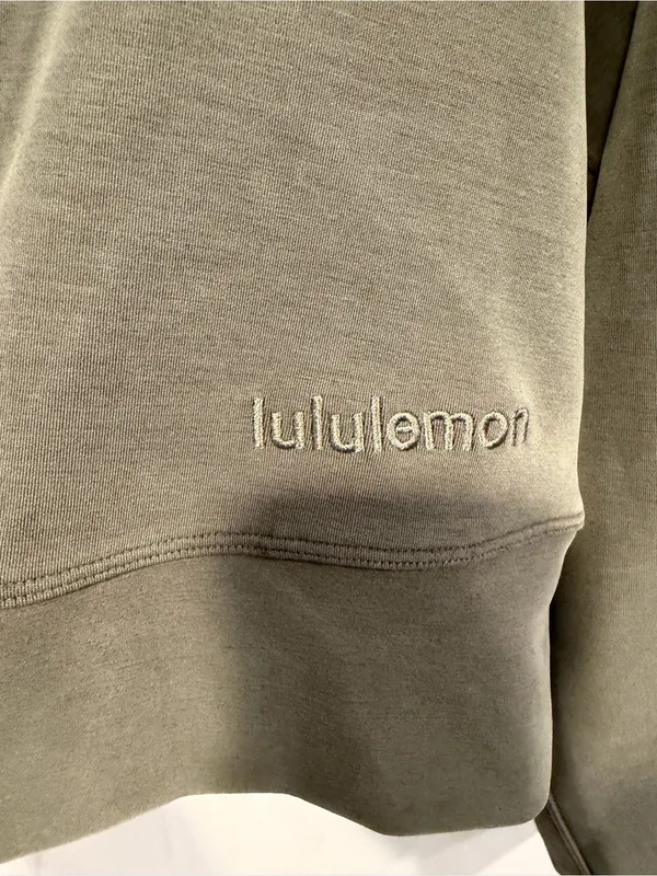 Lululemon Softstreme Keyhole Olive Green Hooded Cutout‎ Sweatshirt - Image 2