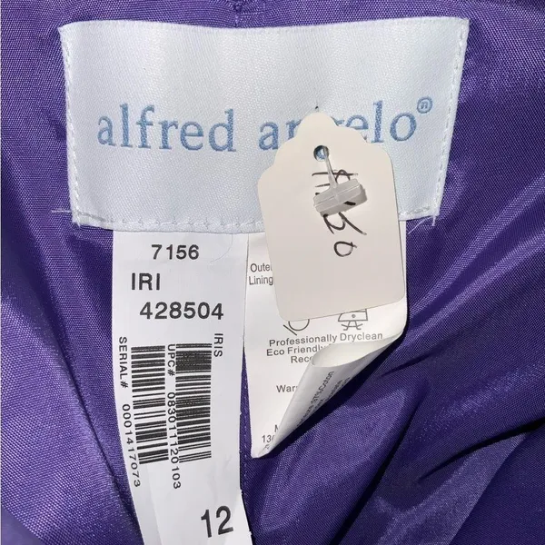 Alfred Angelo Purple Satin Strapless Bubble Hem Homecoming Prom Dress 12 NWT - Image 8
