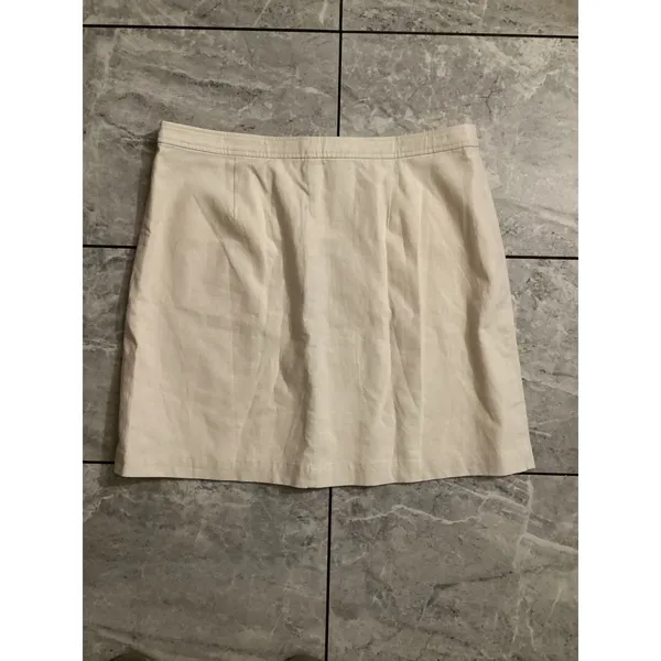 J.Crew Womens Linen Cotton Button Front Mini Skirt Ecru Cream AV793 Size 12 NWT - Image 7