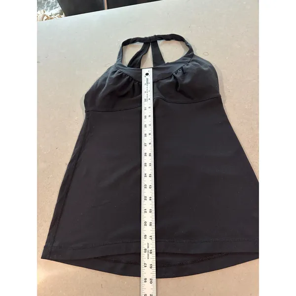 Lululemon scoop me up Black Tank‎ Top Built-In Bra Athletic Workout Tank size 8 - Image 2