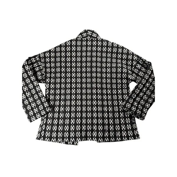 NWT Automet Quilted Open Front Jacket Black White Ikat‎ Small Boho - Image 9