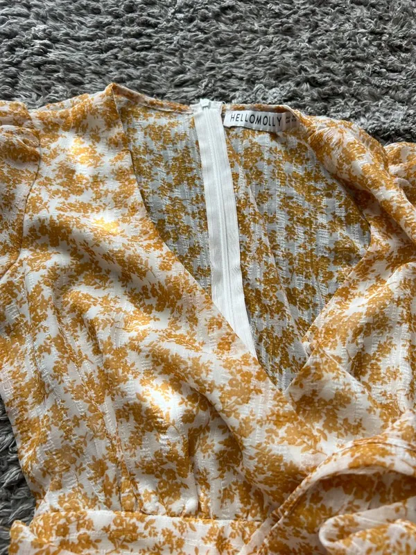 Hello Molly flirt floral‎ yellow and white mini dress, Size XS - Image 10