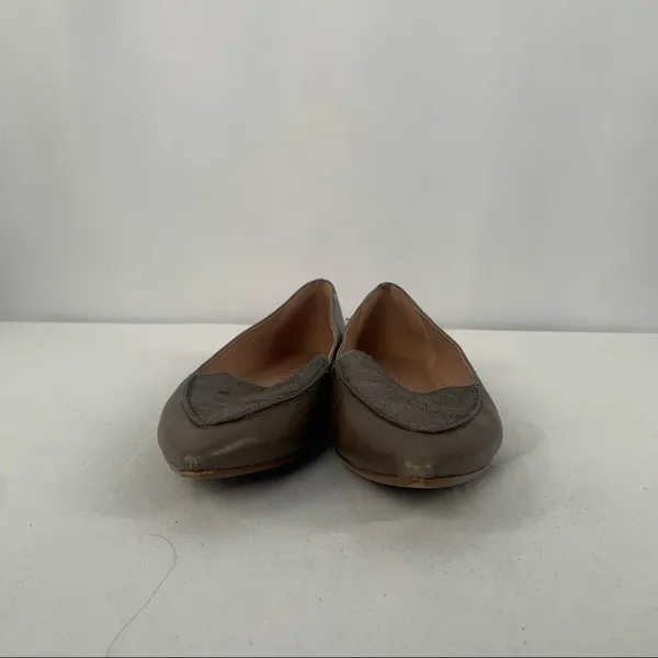 Madewell Calf Hair Pointed Toe Slip On Loafers in Grey‎ Size 8 - Image 4