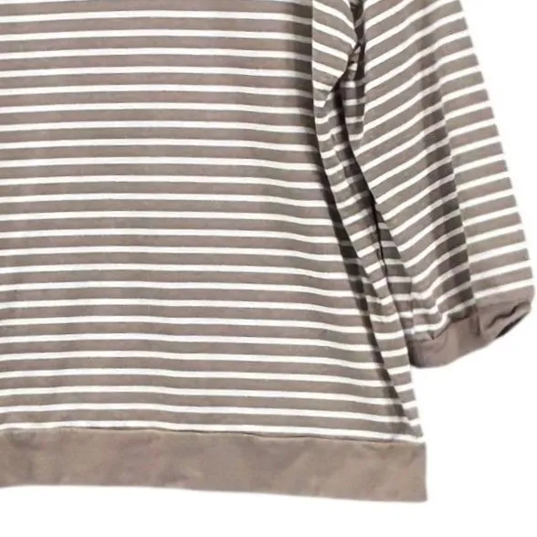 Belle by Kim Gravel Womens Sweatshirt Size‎ M Stripe Nautical 3/4 Sleeve - Image 5