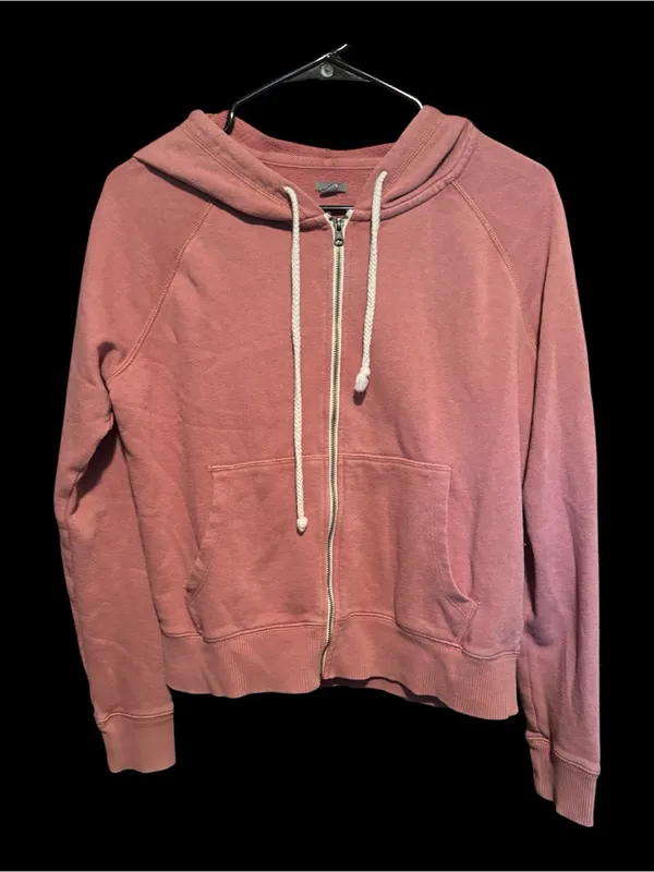Aerie Soft Dusty Rose Pink Zip-Up Hoodie - Size Medium - Image 2