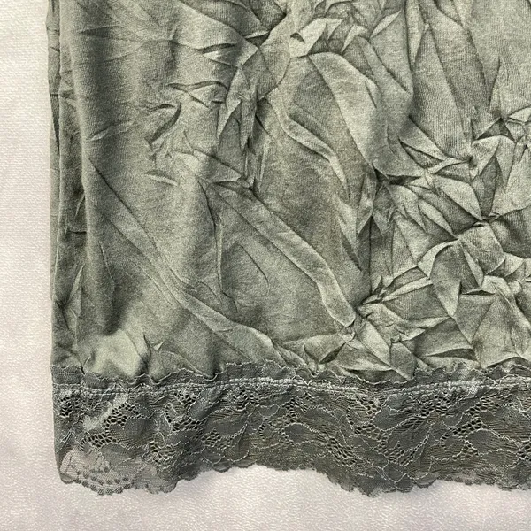Maurices Cami Tank Top Women XXL Gray Crinkle Lace‎ Trim Coquette Fairy Grunge - Image 4