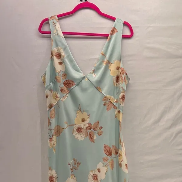 A New Day Y2K Floral Maxi Dress Sage Green Large‎ - Image 3