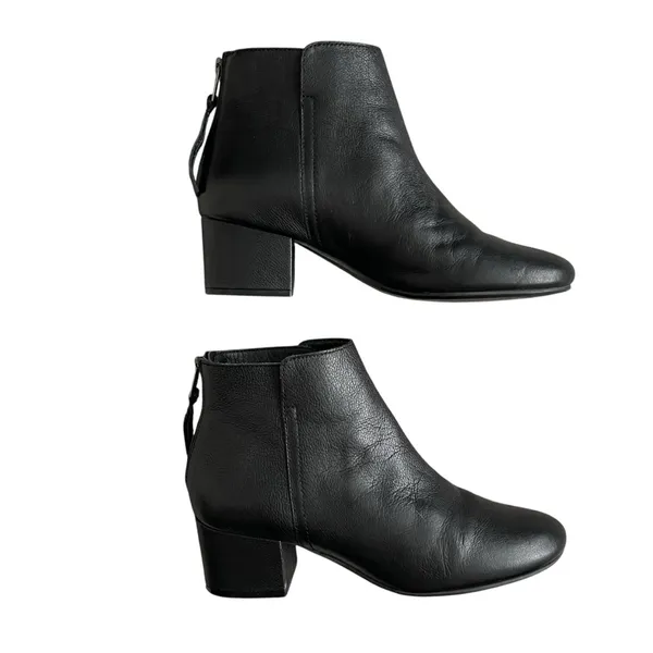 Steve Madden Ilana Ankle Leather Booties Women’s Size 8.5 Black Block Heel - Image 5