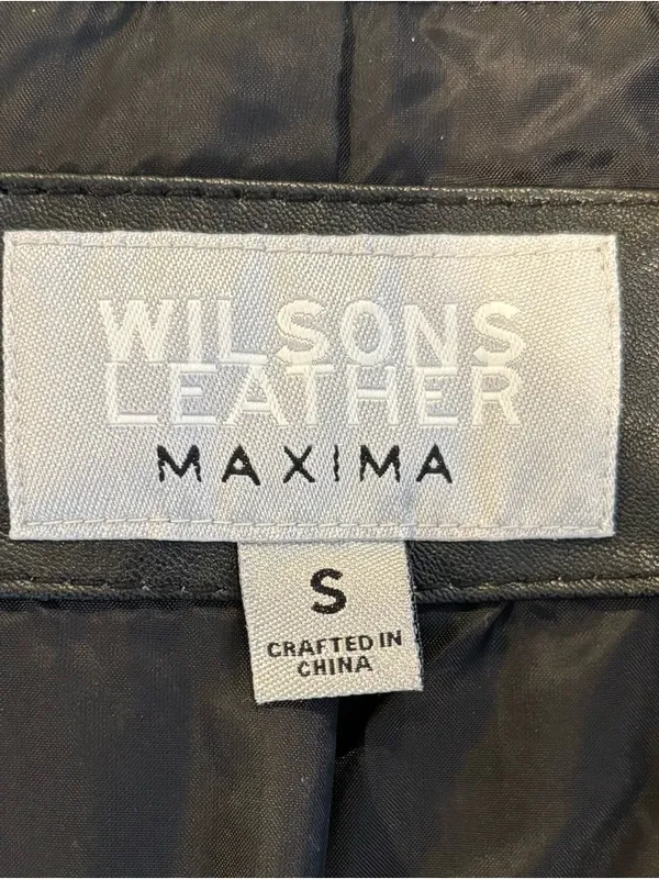 Wilsons Leather Maxima Black Genuine Leather Blazer Jacket Size Small - Image 4