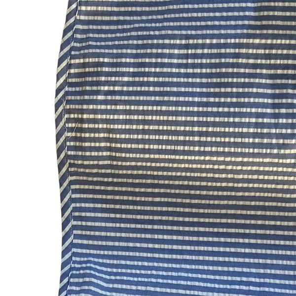 Blair Women's Striped‎ Tunic Top Blue/White V-Neck 3/4 Sleeve M - Image 2