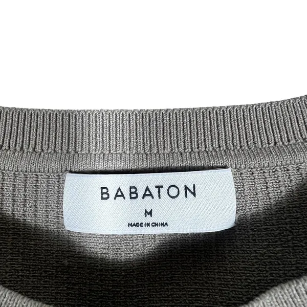 Babaton Sculpt Knit Ribbed Tank Top Solid Cropped Grey Minimalist Size M - Image 4