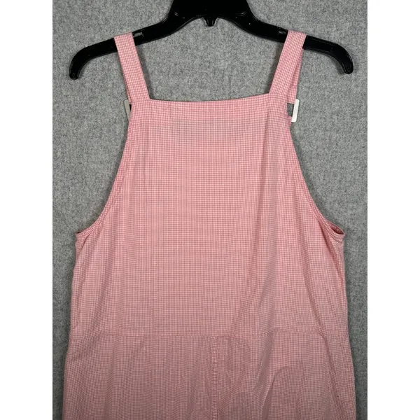 Vintage Mountain Lake Casuals Medium Overalls Dress Red Checkered Cotton Pockets - Image 15
