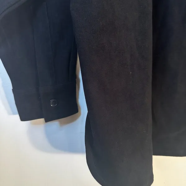 Denim &‎ Co Black Faux Suede Band Collar Button Down Shirt Shacketn1X - Image 8