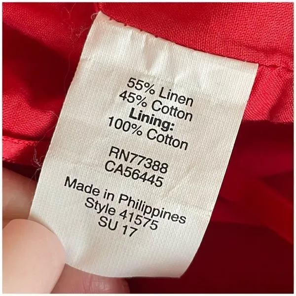 J. Crew Red Cotton Linen Blend Sidewalk Mini Skirt Sz 2 - Image 8