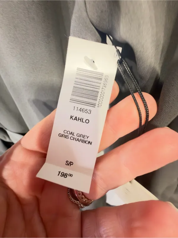 NWT Aritzia Babaton Kahlo Robe - Coal Gray- size Small - Image 8