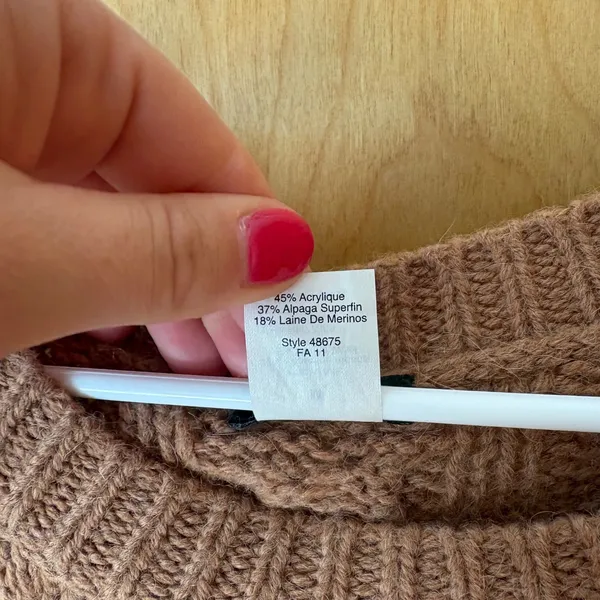 J.Crew Cable Knit Sweater Womens Medium Brown Alpaca Merino Wool‎ Blend 48675 - Image 4