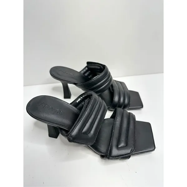 Abound Sandals Womens Size 5 Qarly‎ Heeled Black Square Toe Slip On Heels - Image 2
