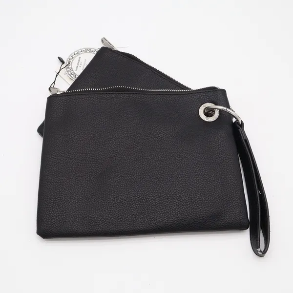 French Connection Lara Pebble Double Slim Pouches Wristlet Black - Image 7