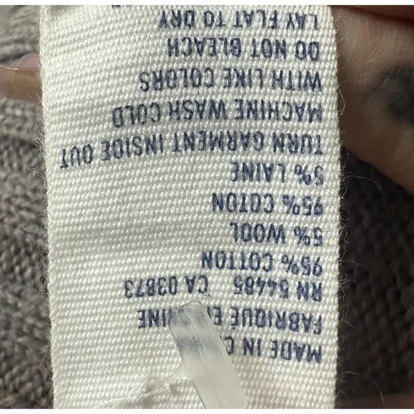 American Eagle AOE Fall 2010 Y2K Striped Cardigan L Wool Grey Preppy Millennial - Image 7