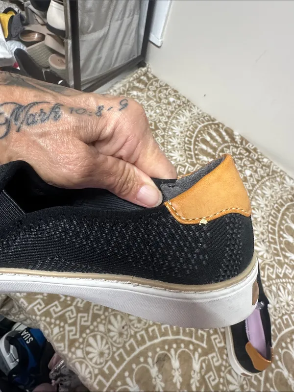 Dr. Scholl's Black Slip-On Loafers with Tan Heel Accent - Image 6
