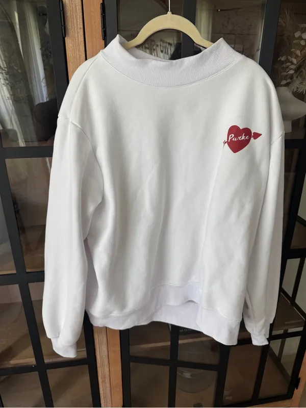 PARKE Set Valentine’s mockneck Boxer sweatpants wide leg flare fleece sweatshirt - Image 2