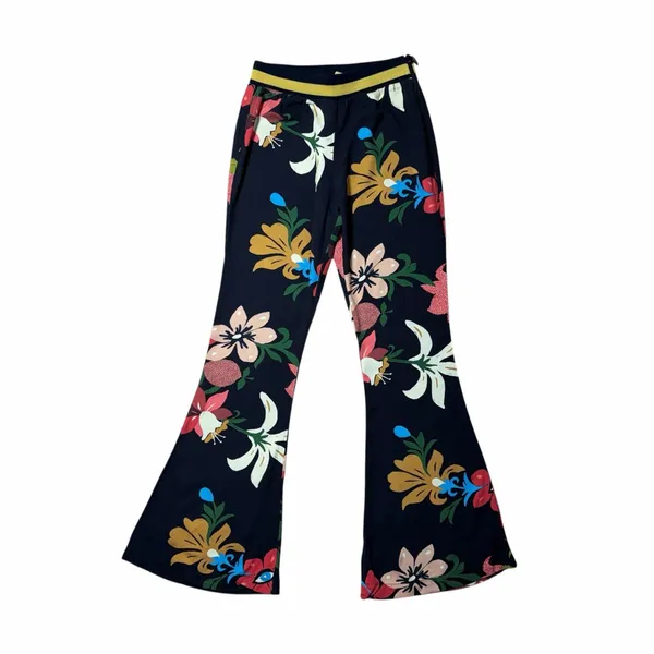 Farm Rio x Anthropologie Floral Calla Flared Pants Womens XS - Image 2