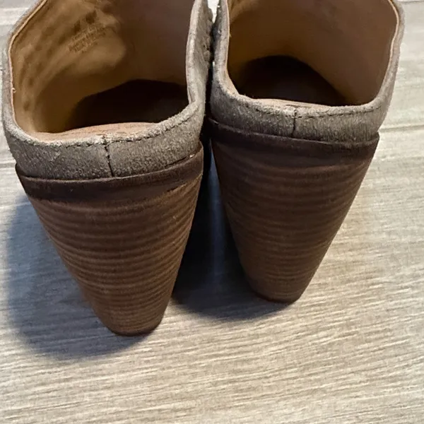 Sam Edelman Allison Taupe‎ Suede Braided Pointed Toe Cone Heel Mules WomansSz 9 - Image 5