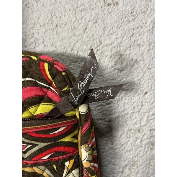 Vera Bradley Puccini Laptop Computer Bag Brown Red Yellow - Image 5