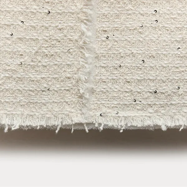 NWT❗️ZARA Elegant White Tweed Short Cutted Dress ZW Collection Mini Ivory Size M - Image 9