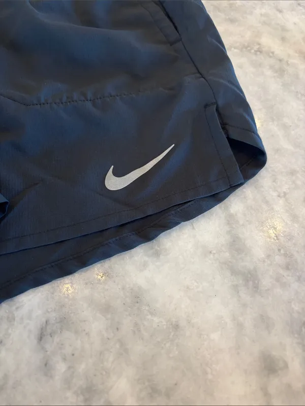Nike Women's Athletic Shorts in Navy with Silver Swoosh - Image 2