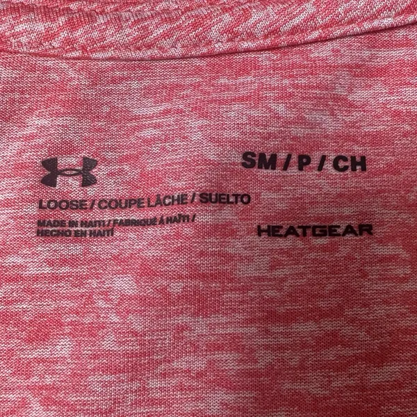 Under Armour Loose Tech Twist Short Sleeve Athletic T-Shirt Size S Pink Heatgear - Image 5