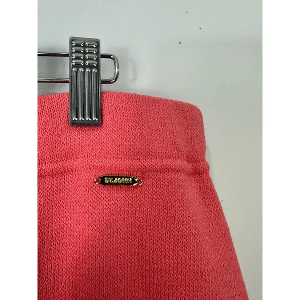 St. John Sport‎ Knit Pants XL Coral Pink Lace Trim Cropped Wool Blend Luxury - Image 5