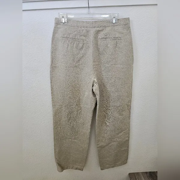 Liz Claiborne Kylie Linen Cotton Blend Pleated Trousers – Beige – Size 10 - Image 3