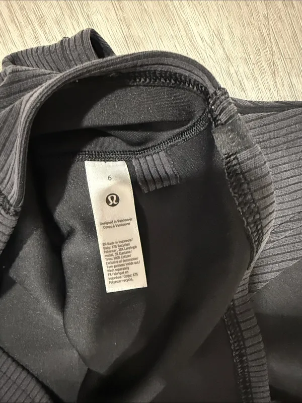Lululemon Ribbed Softstreme Cropped Tank Top washed Black 6 - Image 9