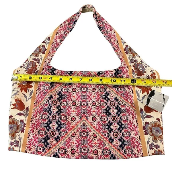 Free People Movement Womens M Hater Crop Top Cream Pink Rust Boho Print Yoga New - Image 5