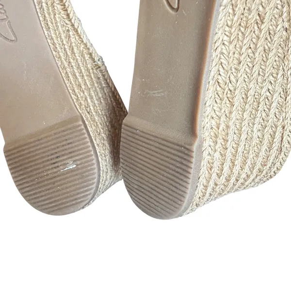 Clarks Lafley Alaine Wedge Sandals Womens 9.5 Black Leather‎ Comfort Espadrille - Image 12