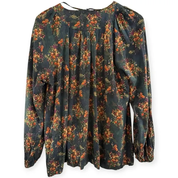 NWT Natural Life Rowan Floral Top Bohemian Cottage Festival Boho Tie Neck Large - Image 3
