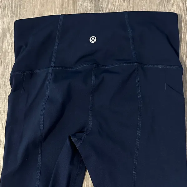 Lululemon 4 Pace Rival High Rise True Navy Crop Athletic Workout Women Leggings‎ - Image 8