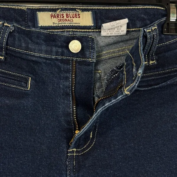 Paris Blues JRS SZ 9 Flare Jeans Mid-Rise Zip-Fly Rear Pockets Medium Wash Blue - Image 7