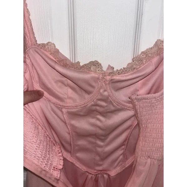NWT Windsor Pink Such A Flirt Sweetheart Lace Trim Skater Dress Corset Small - Image 7