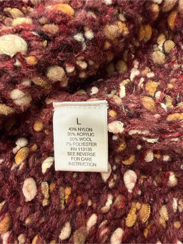 Leo & Nicole Brown Marled V-Neck Chunky Knit Cardigan - Image 5