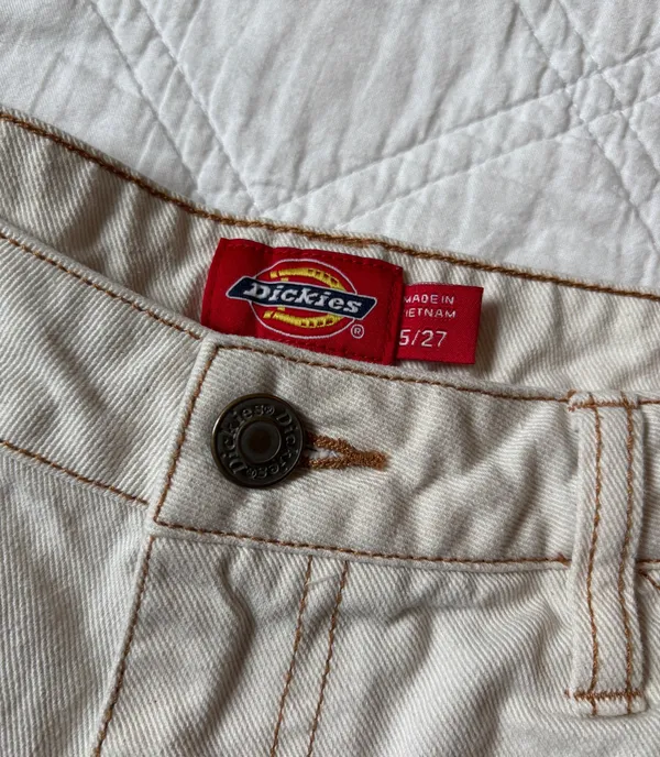 Dickies White Denim Cargo Shorts - Image 2
