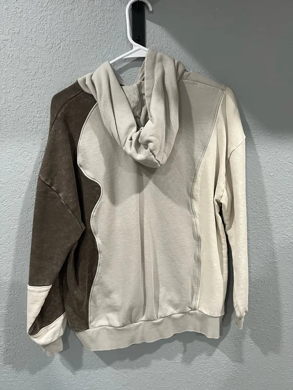 Buckle Sweatshirt Hooded Wanakome Selene Asymmetrical Pullover Colorblock Small - Image 2