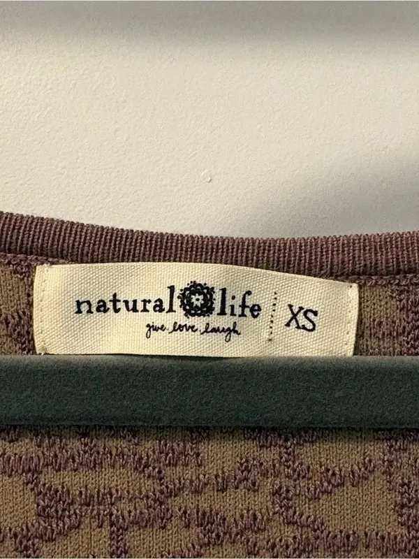 NATURAL LIFE Textured Square-Neck Long Sleeve Top - Mauve - Image 2