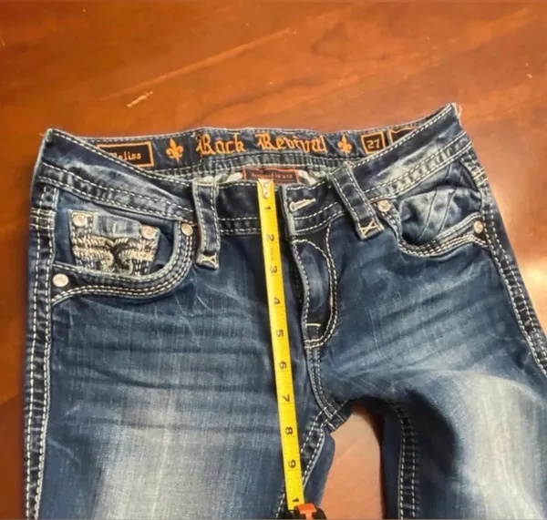 Rock Revival Bliss Dark Indigo Bootcut Jeans are a size 27. - Image 6