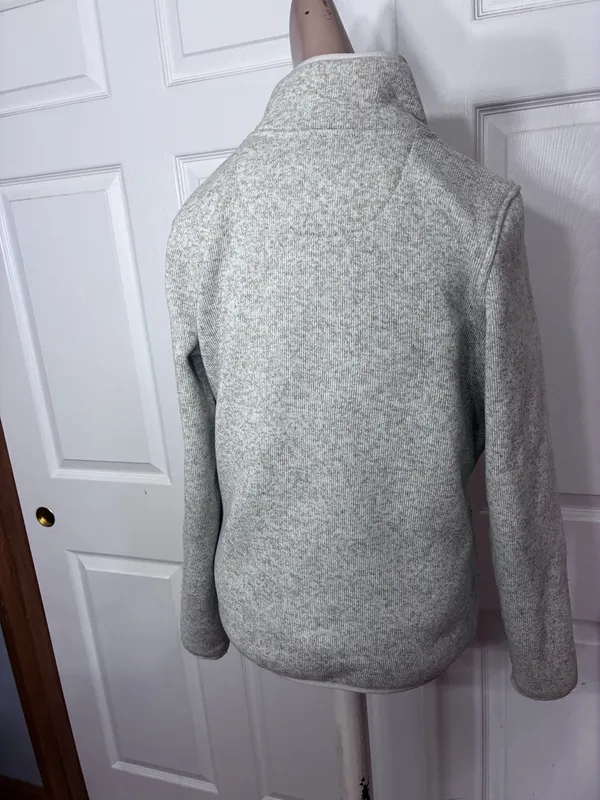 L.L. Bean Women’s Pullover Sweater Fleece off white tan Jacket XS - Image 5