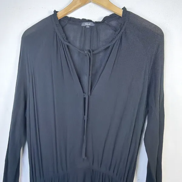 Rails Black Long Sleeve layered Mini Dress bohemian cottagecore victorian medium - Image 3