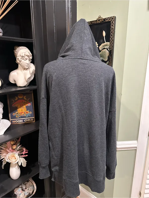 Aerie Oversized Longline Hoodie with Striped Drawstrings – Size M - Image 7