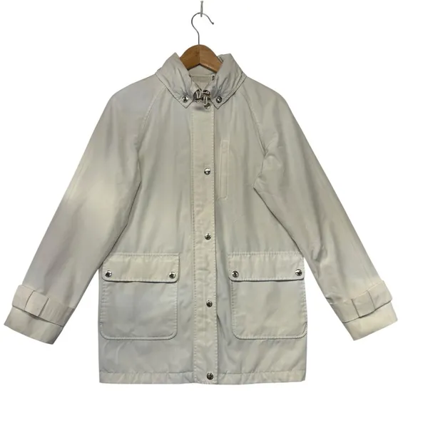 Kate Spade New York Hooded Barn Rain Jacket Cream Ivory Luxury Girly Small‎ - Image 2